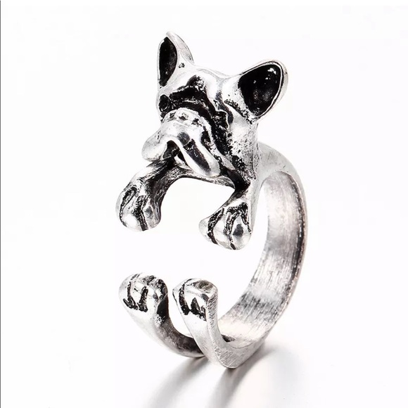 {DOTTIE} sterling silver dog wrap ring silver color only - Picture 5 of 5